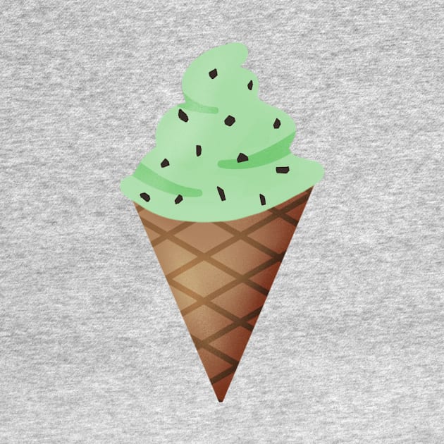 Mint Chocolate Chip Ice Cream by Kelly Louise Art